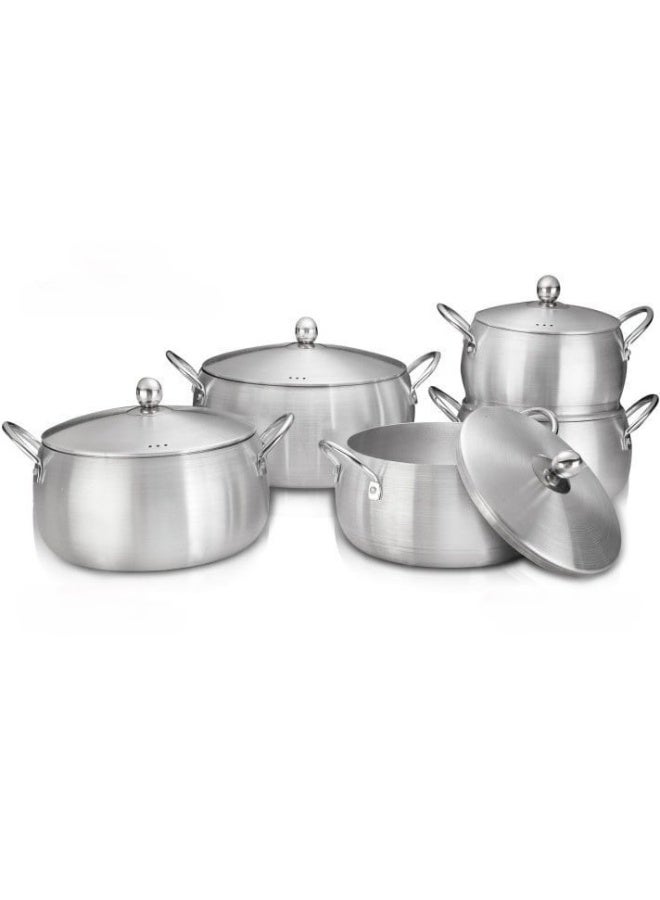 Shine 5 Piece Aluminum Cookware Set with Lids Heavy Pakistani industry - Image 1